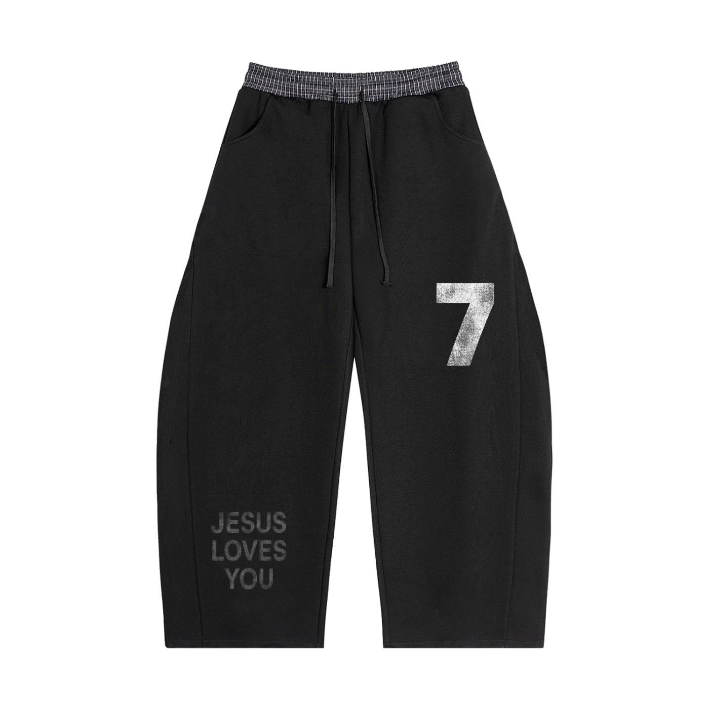 7 / Jesus Loves You  Barrel Sweatpants